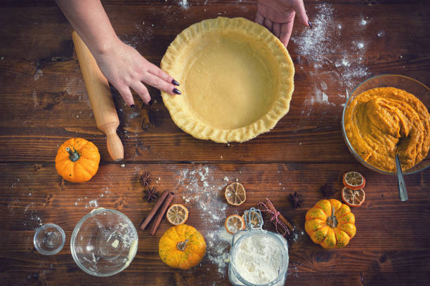 istock Preparing pumpkin pie for the holidays at home 1178613542