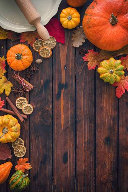 istock Autumn background with pumpkins and spices 1178613625