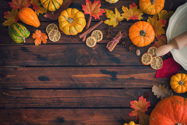 istock Autumn background with pumpkins and spices 1178613694