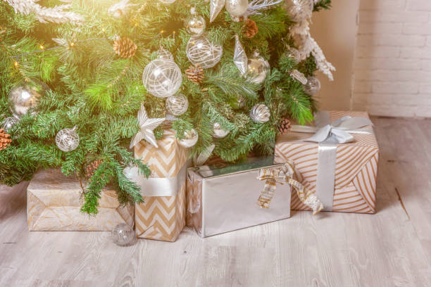 istock Classic New Year decorated interior room with Christmas tree 1178618283