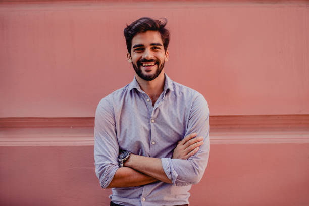 young man portrait - businessman one man only standing elegance imagens e fotografias de stock