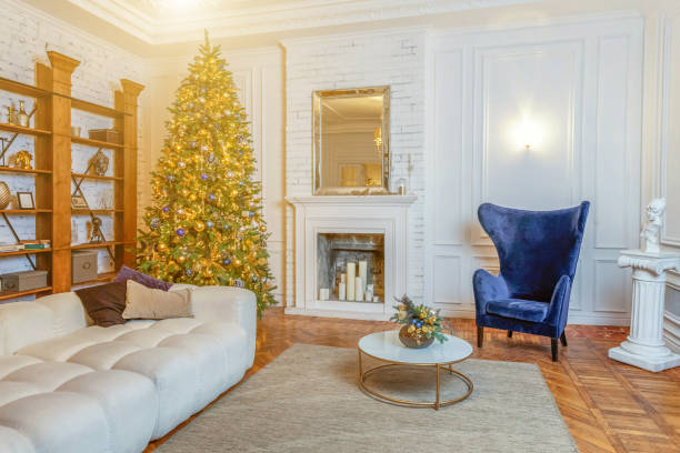 istock Classic christmas New Year decorated interior room 1178619521