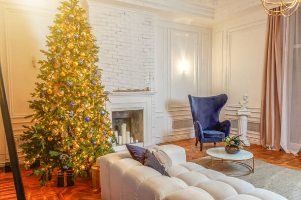 istock Classic christmas New Year decorated interior room 1178619857