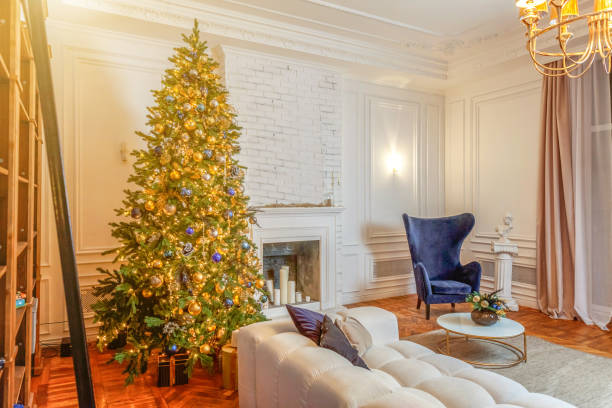 istock Classic christmas New Year decorated interior room 1178619869