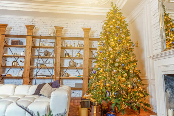 istock Classic christmas New Year decorated interior room 1178619921