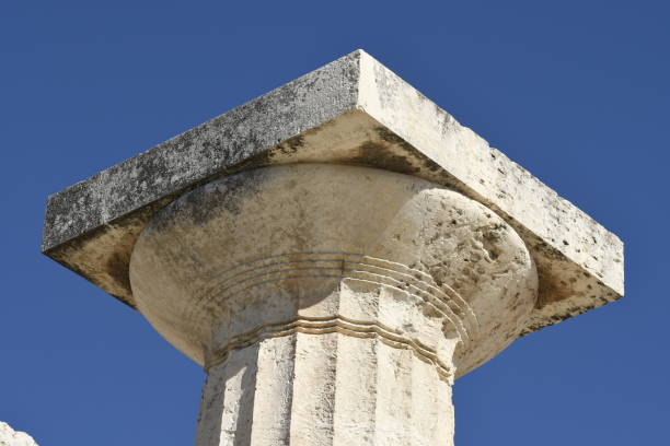 Aphaia temple in Egina in Greece stock photo