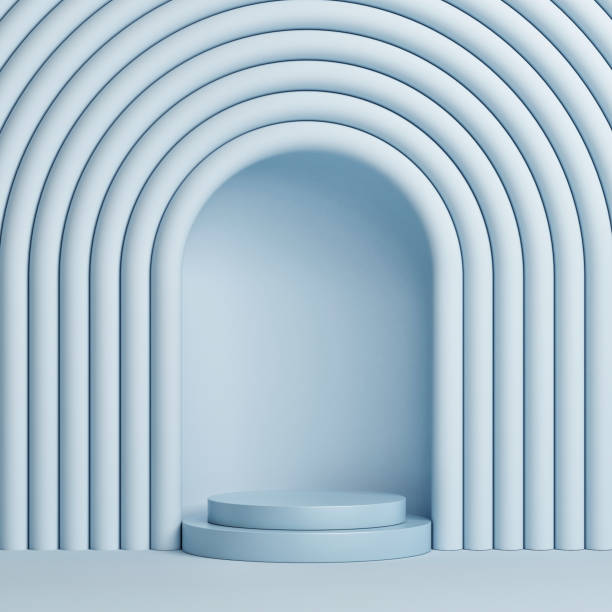 Abstract blue background with winner podium. Abstract blue background with winner podium. 3d render, 3d illustration shoe design template stock pictures, royalty-free photos & images