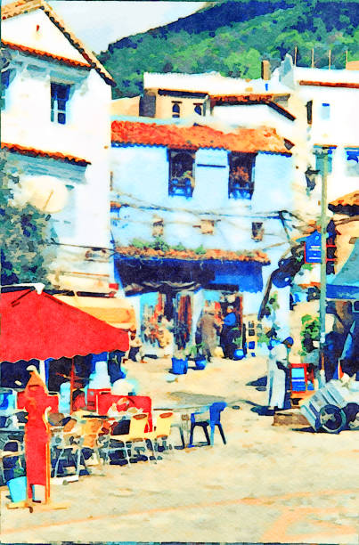 This is my Photographic Image of a Moroccan Scene in a Watercolour Effect. Because sometimes you might want a more illustrative image for an organic look.
