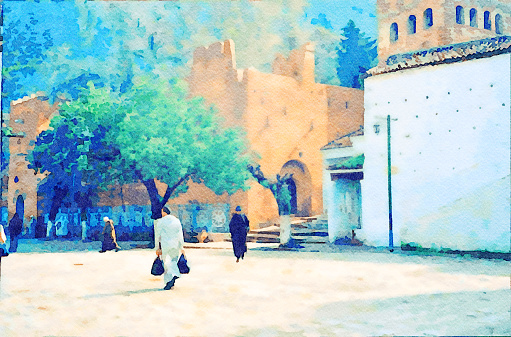This is my Photographic Image of a Moroccan Scene in a Watercolour Effect. Because sometimes you might want a more illustrative image for an organic look.