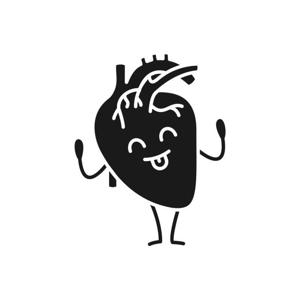 행복 한 인간의 마음 이모티콘 그림 이모티콘 아이콘 - human cardiovascular system heart shape human hand healthy lifestyle stock illustrations