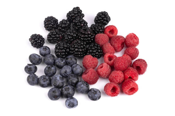 istock Set from three types of berries laying unmixed in one pile 1178647263