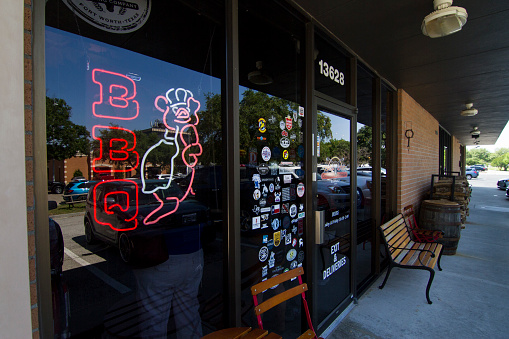 The entrance to the Cattleack barbeque in downtown Dallas industrial park.  Serves one of the best bbq in Texas