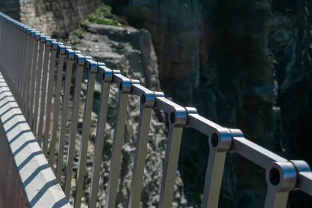 Photo of Metal railings over a cliff