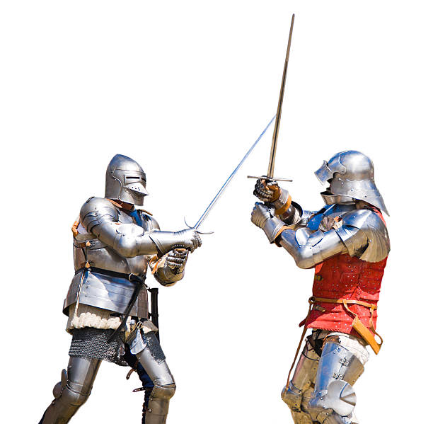 cavaleiros torneio - fighting sword knight suit of armor - fotografias e filmes do acervo