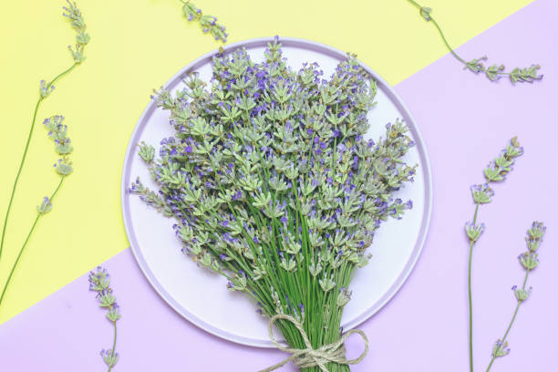 istock Lavender flower bouquet on wood table 1178674250