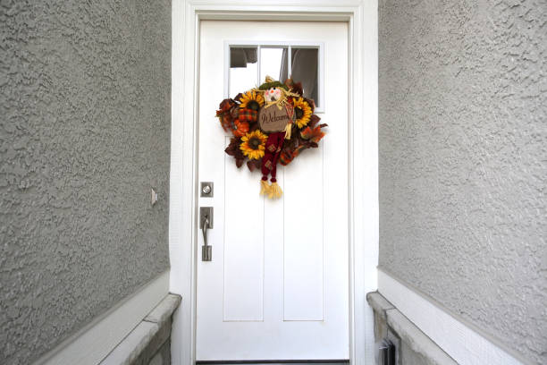 White Door with Autumn Wreath