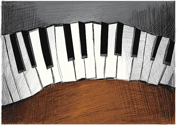 Vector illustration of funky piano