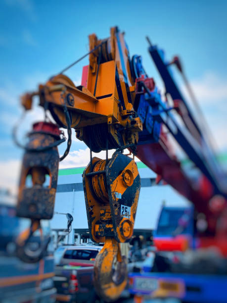 istock Pulley of a mobile lifting crane 1178683581