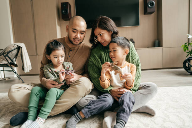 istock Family evening at home 1178684360