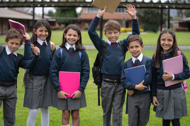istock Kids looking very happy to be back to school! 1178693974