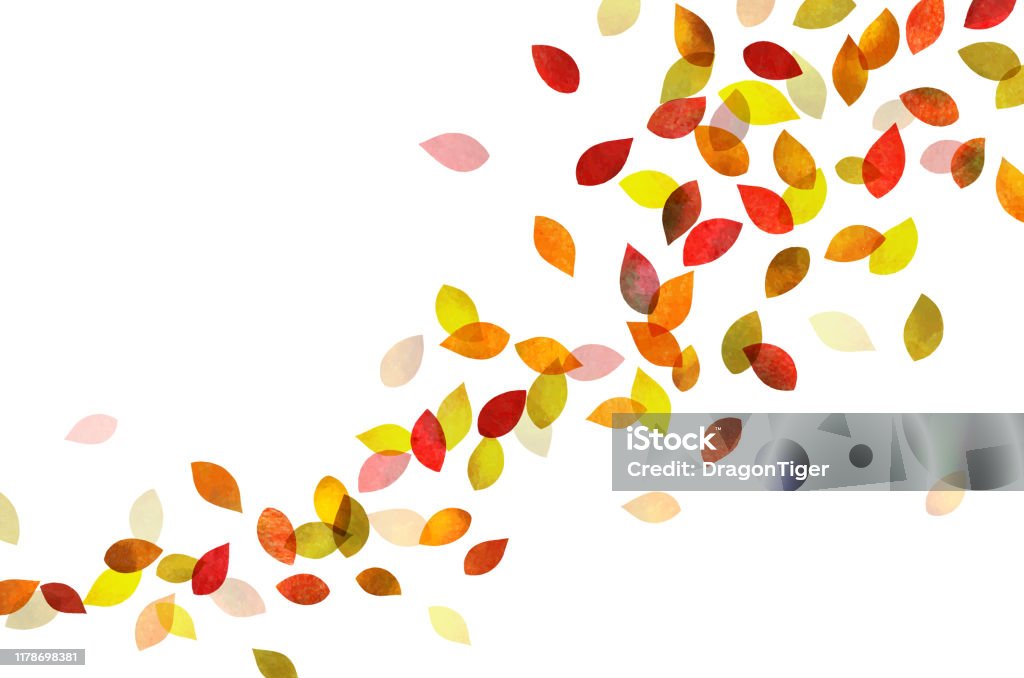 Autumn leaves Dancing (watercolor pencil texture) - Royalty-free Folha arte vetorial