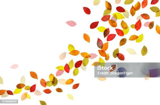 Autumn Leaves Dancing - Arte vetorial de stock e mais imagens de Folha - Folha, Outono, Cair