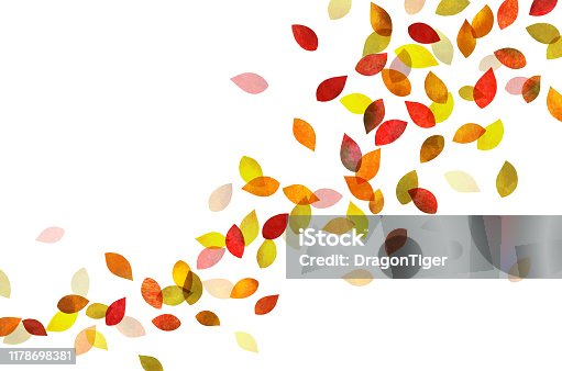 istock Autumn leaves Dancing (watercolor pencil texture) 1178698381