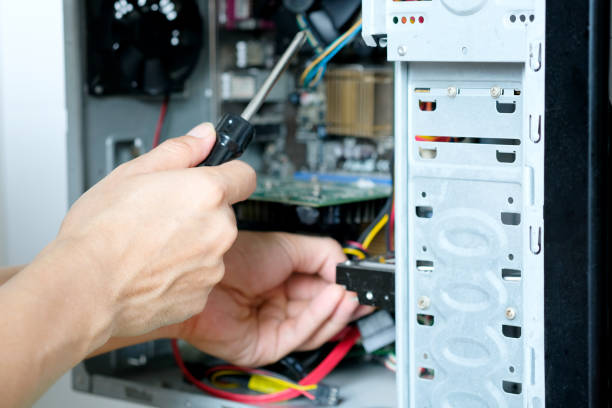 istock hands of a computer repairman He is checking the computer equipment. And will develop upgrades Computer with modern technology 1178699158