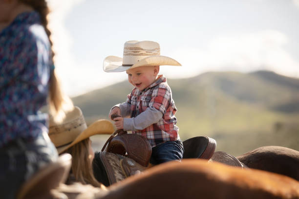 istock Little boy horseback riding 1178699186