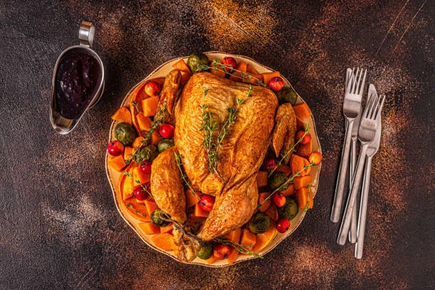 istock Served roasted turkey / chicken with vegetables 1178701181