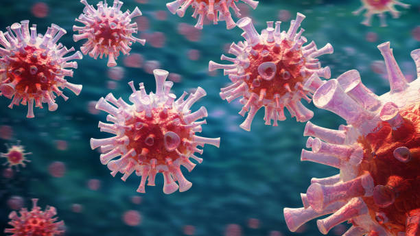 ウイルス抽象背景 - influenza a virus ストックフォトと画像