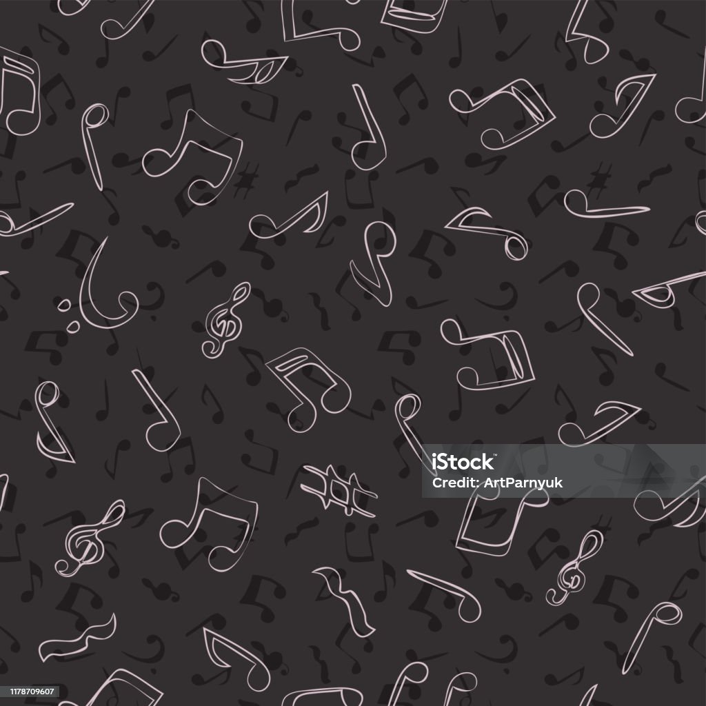 Vector Seamless Pattern With Notes Stock Illustration - Download Image ...