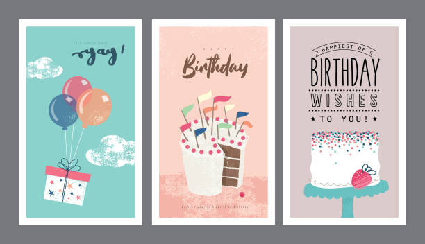 お誕生日おめでとう - little cakes点のイラスト素材／クリップアート素材／マンガ素材／アイコン素材