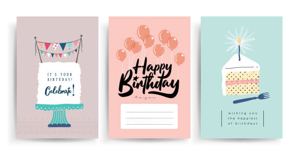 ilustraciones, imágenes clip art, dibujos animados e iconos de stock de feliz cumpleaños - invitación ilustraciones