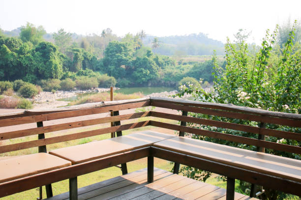 istock Balcony nature view of river, forest and the mountain 1178712121