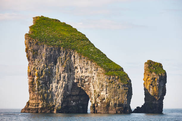 istock Faroe islands coastline cliffs landscape in Vagar island. 1178715785