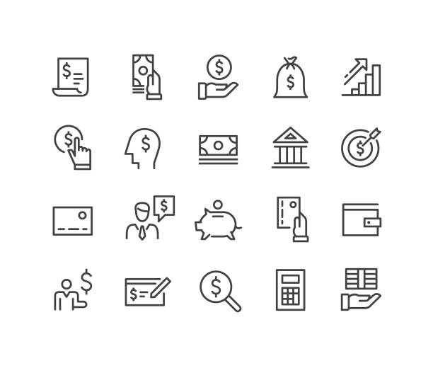 ilustrações de stock, clip art, desenhos animados e ícones de finance and money icons - classic line series - bribing