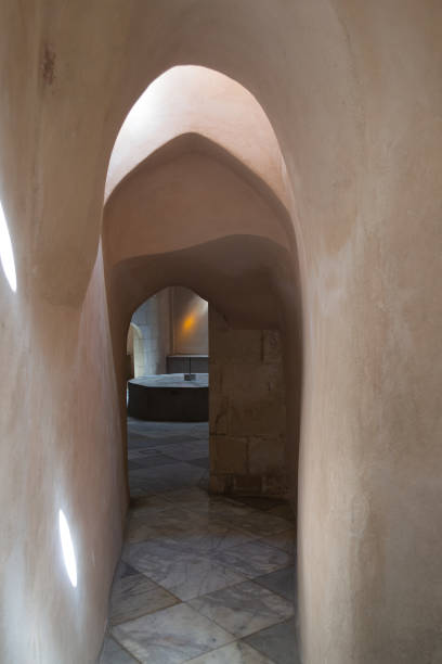 istock Aged narrow stone vaulted passage, historical traditional Hamam Inal public bathhouse, Cairo, Egypt 1178721992