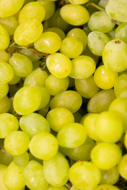 istock Close-up of bright green grape bunch, exitic fruit, berry background. 1178724494