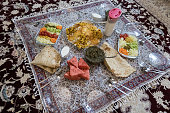 Traditional Iranian Lunch on Carpet