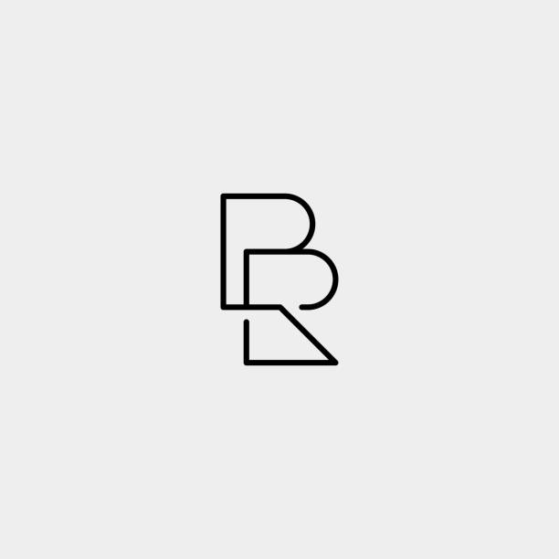 письмо br rb r b икона дизайн простой вектор - rb stock illustrations