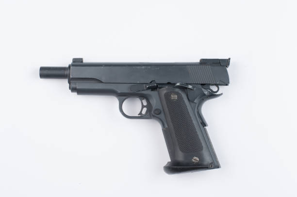 Gun isolated on white background.Pistol isolated.