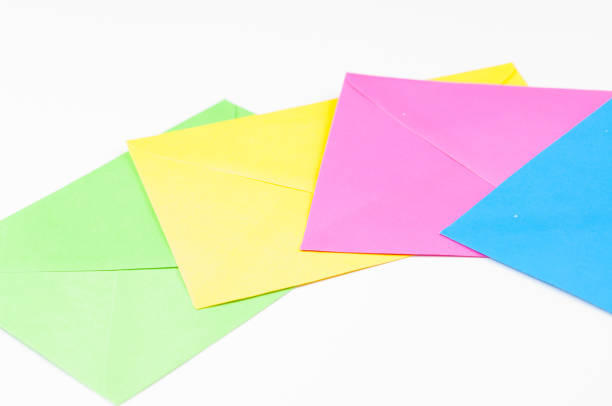 istock Color envelopes isolated on white background.Copy space. 1178728104