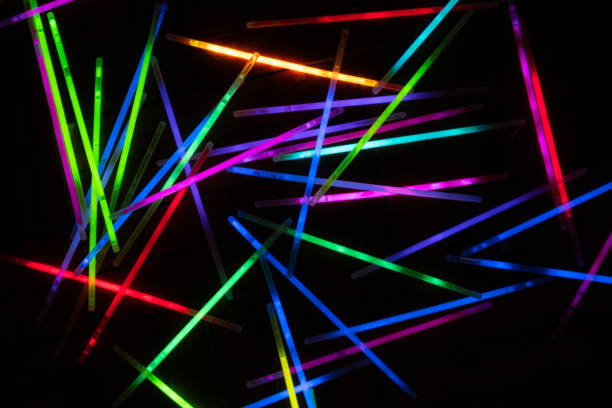 many glow stick shinny with dark background