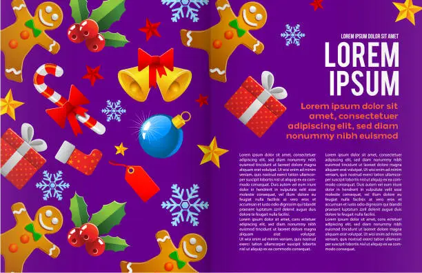 Vector illustration of Christmas  Book or magazine illustration template.