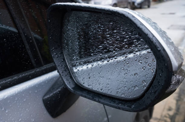 istock The rain that is on the car side mirror 1178733877