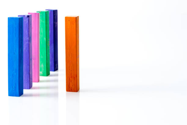istock Bunch of standing square colorful pastel chalks, on white background 1178734005