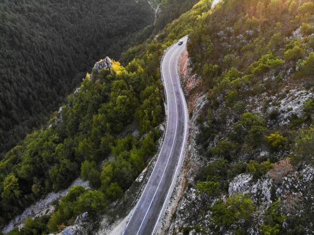 istock Aerial view of mountain road 1178748839