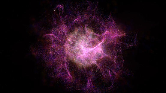 Camera moving into particular Nebula. Digitally generated image