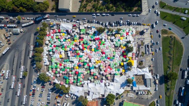 Aerial view of amazing bazaar.